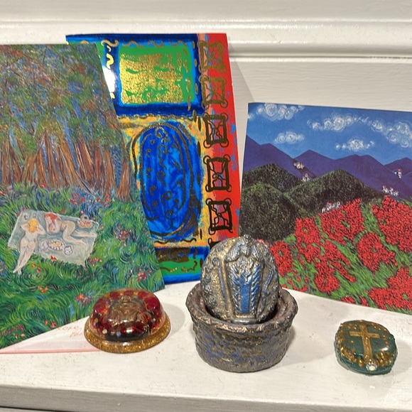 Art By William Holman Cross ,Buddha Egyptian box . signed listed individually - Picture 7 of 16